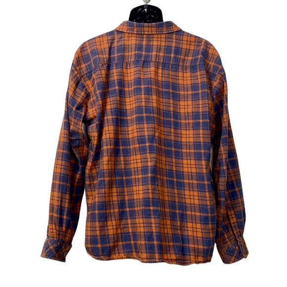 Canyon Guide Outfitters, Orange & Navy Blue Long Sleeve Flannel, Women's XXL - Picture 2 of 9